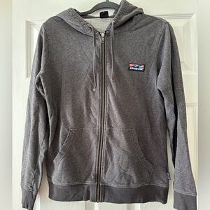 Patagonia Grey Cotton Zipper Hoodie, Size M